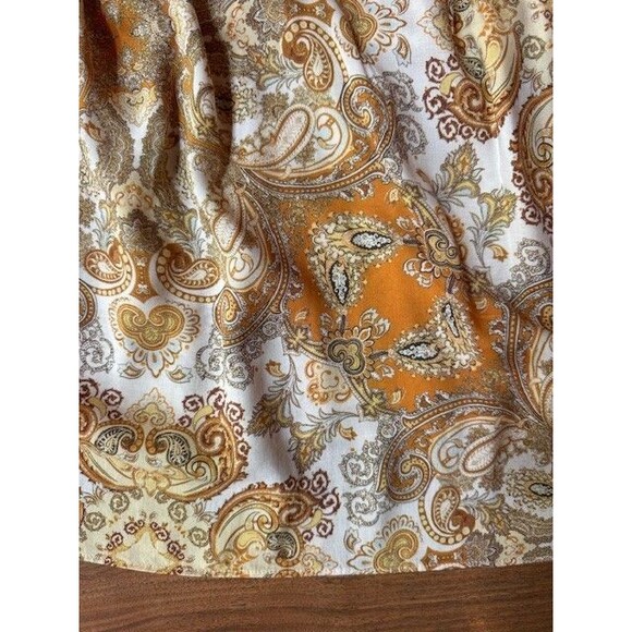 H&M Womens Orange Sleeveless Tank Top Cami Flowy Paisley Top Shirt‎ Sz 8 MED - Picture 2 of 12
